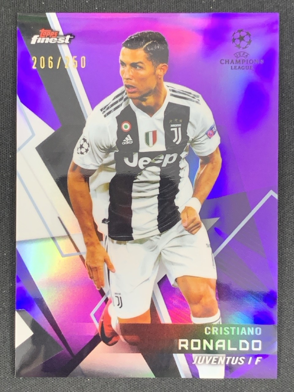 Cristiano Ronaldo 2018-19 Topps Finest UCL Purple Refractor /250 #100