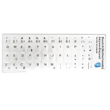 White Keyboard Stickers Layout Qwerty Dutch Duatch Nl Be Letters Notebook