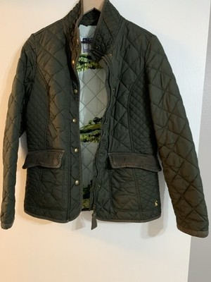 Joules Olive Green Quilted Lined Barn Jacket, Size US 8 Equestrian