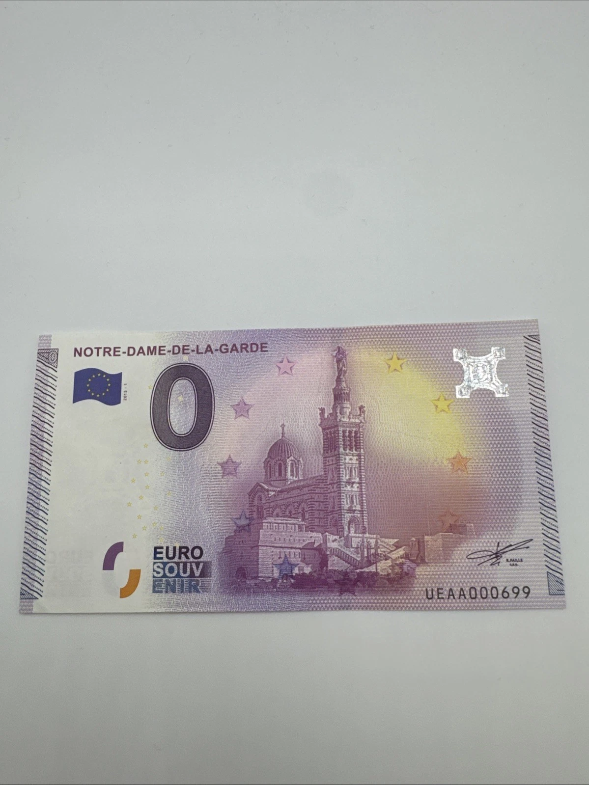 Billet Zéro 0 € Euro Touristique / Souvenir Notre Dame De La Garde 2015-1
