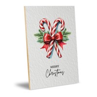 "Holzschild \"Zuckerstange Merry Christmas\" – Dekoschild Aus Holz 20X30 Cm"