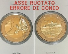 2025 Malta MDINA moneta 2 Euro nuova Fdc ASSE RUOTATO errore di conio RARISSIMA