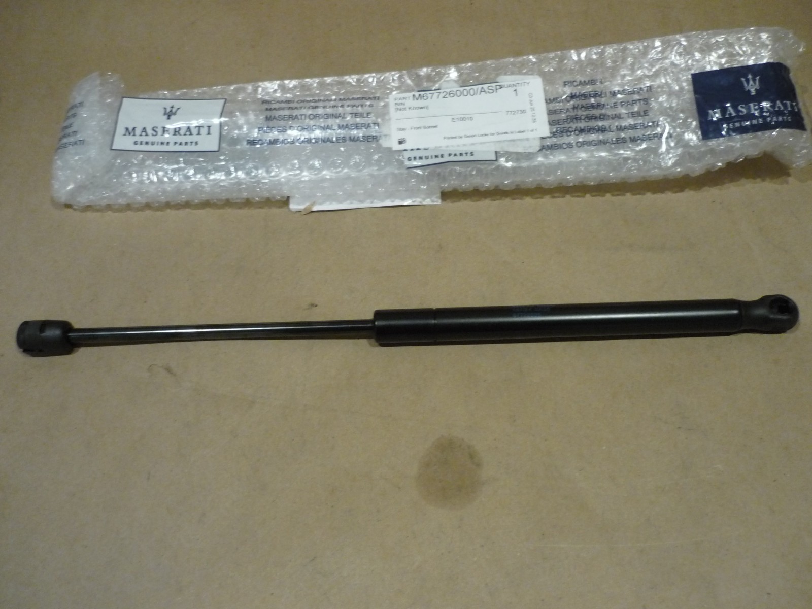 Maserati Quattroporte Front Hood Stay Strut - P/N 67726000