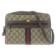 GUCCI vintage Old Gucci Sholder bag Beige Brown GG Supreme Canvas