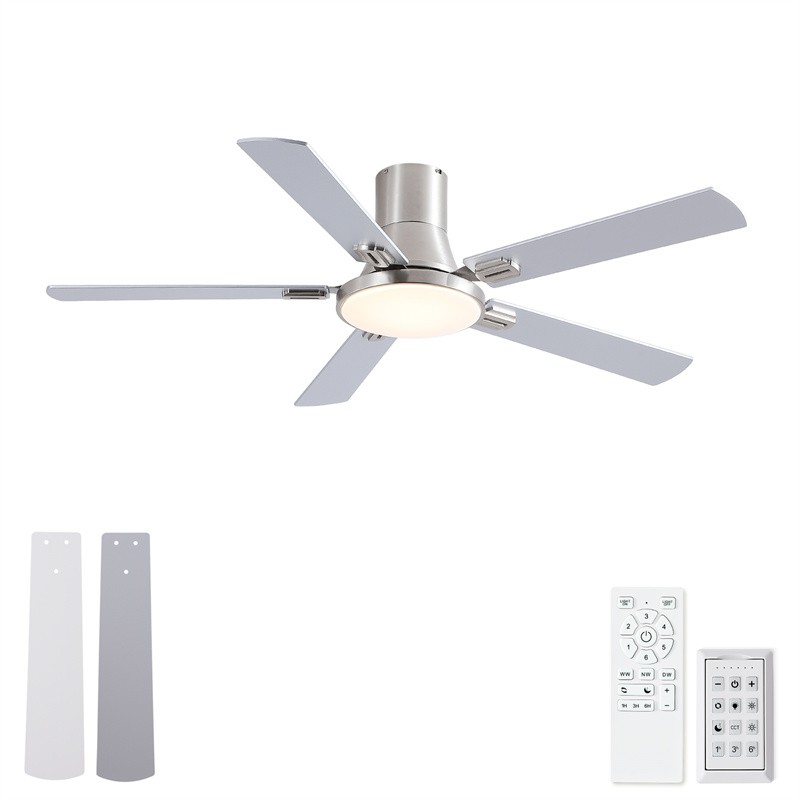 Flush Mount Ceiling Fan With Light And Remote