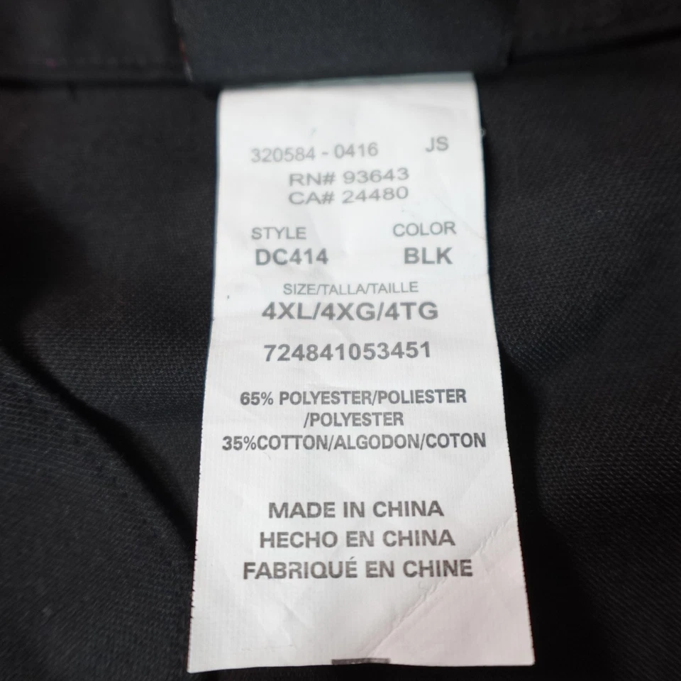 Dickies Chef Coat Jacket Mens 4XL Black DC414 Double Breasted Long Sleeve Cook - Image 3 of 4