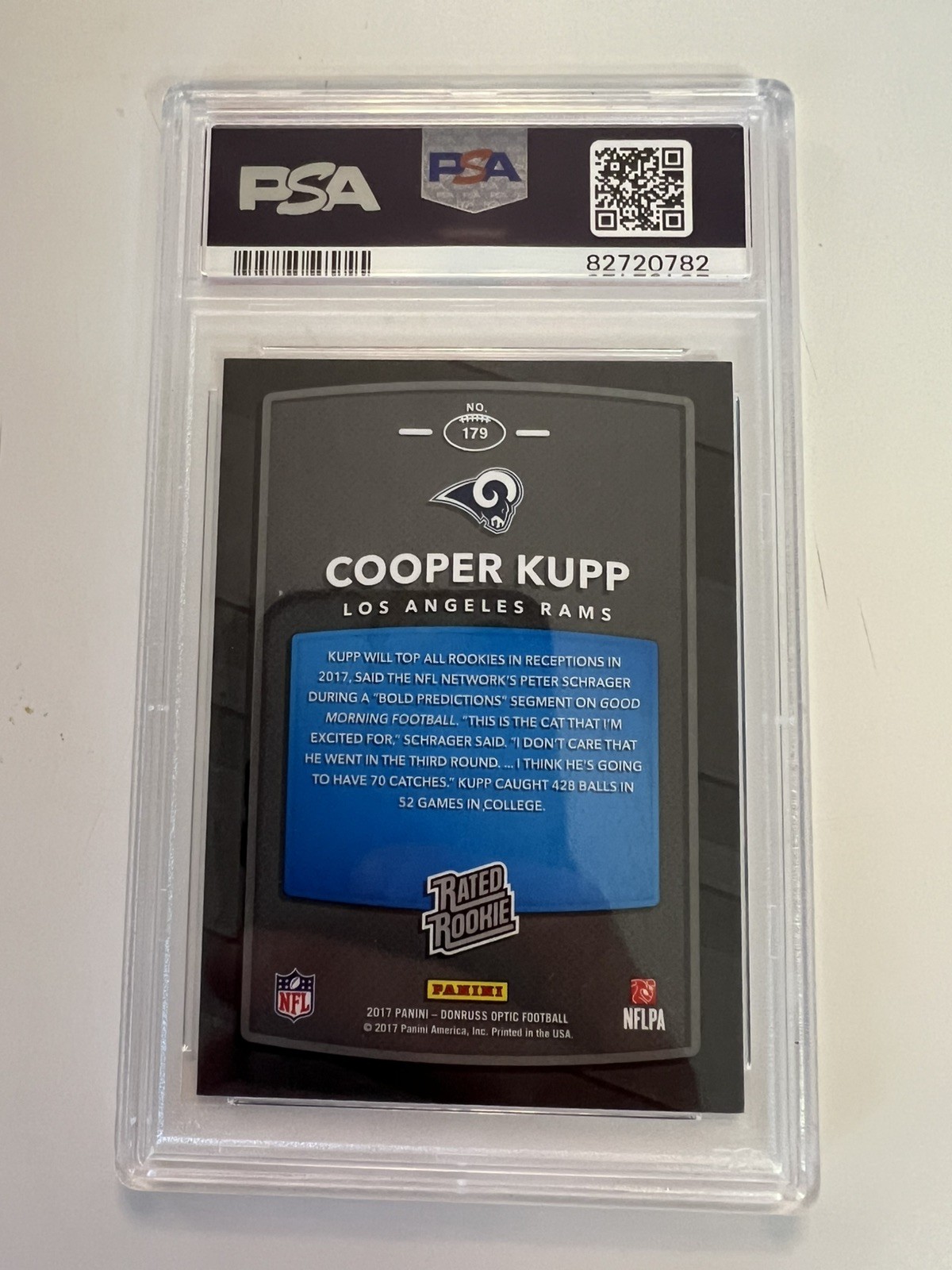 PSA 10 * 2017 Panini Donruss Optic Football Cooper Kupp Base Rated Rookie #179 view 5