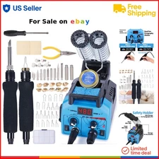 Pyrography Pen Wood Burning Kit 2-in-1 Adjustable Temp with Nibs for Art