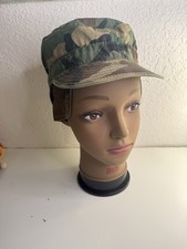 Size 7 1/8-Vintage US Army Hat Cap Fitted Mens Woodland Camo Patrol Military 80s