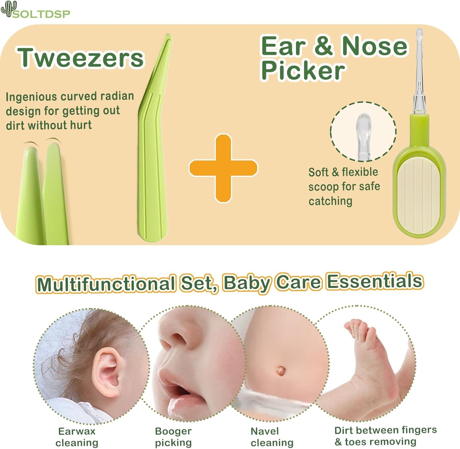 как выглядит 5-in-1 Baby Nail Kit with Storage Case, Cactus Theme Design Including Baby Nail фото