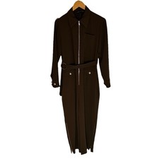 Zara Woman Dark Green Belted Zipped Cropped Jumpsuit Romper Women  s Size S