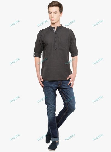 Mens Kurta only Traditional Mens Wear Cotton Solid Kurta Multi Sizes Available S - Picture 12 of 64