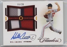 2021 Panini Flawless Rookie Ruby 16/20 Wil Crowe #RDPA-WC Dual Patch Auto lz7