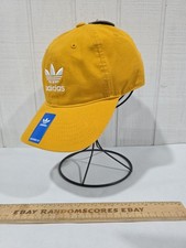 Adidas Originals White Trefoil Yellow Baseball Cap Adjustable Strap Classic NWT