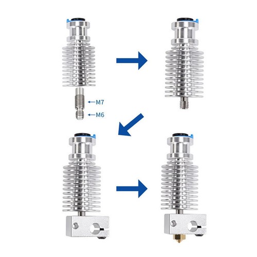 3D Printer Extruder Hotend Kit Easy Installation Metal Head Parts for V6 - Afbeelding 4 van 7