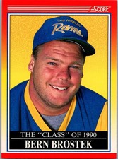 1990 Score #612 Bern Brostek RC Rookie Card. rookie card picture