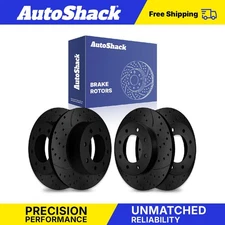 Front Rear Drilled Slotted Brake Rotors Set for Chevy Express 2500 4.8L V8