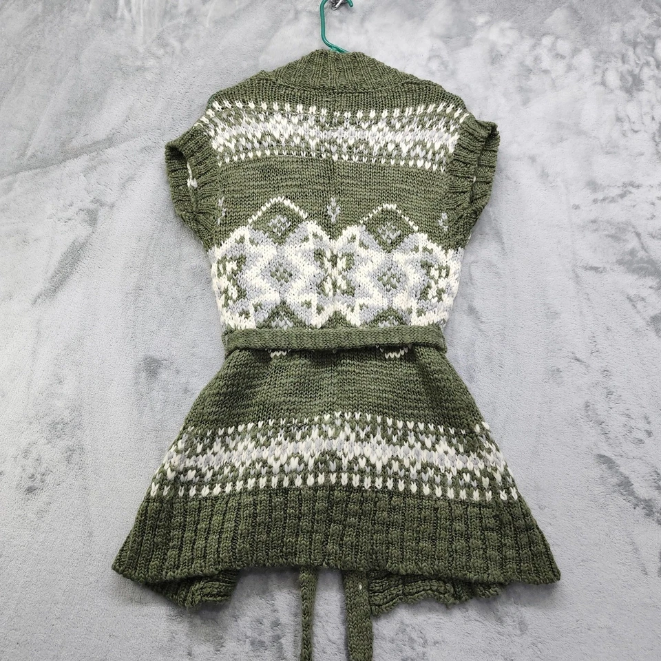 Mossimo Supply Co свитер жилет женщин M зеленый шерсти смесь галстук ремень богемное уютный - Изображение 2 из 4