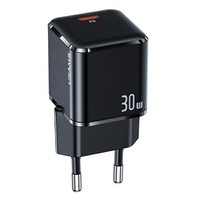 Usams Lad. Netzwerk. 1Xusb-C T45 Mini 30W (Nur Kopf) PD3.0 Schnellladung Schwarz