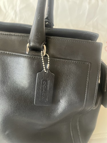Bolso de Mano COACH Negro Legacy Chelsea Cuero Grande Plateado Herrajes 25365 - Imagen 3 de 7
