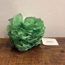Green Exfoliating Nylon Mesh Bath Loofah Pouf Shower Sponge, Body Scrubber