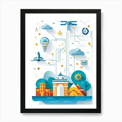 A Vector Illustration Of An Abstrac Gerahmtes Wandbild Poster Leinwanddruck Bild