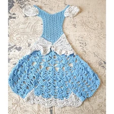 Handmade Princess Lap Blanket Arm Holes One Size Blue White