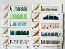 RETIRED Color Street Nail strips Lot 10 Sets Petite / Pedicure / Green New