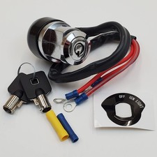 Chrome 3 Position Ignition Switch (Off, Ignition, Ignition w/Lights) w/2 Tamp...