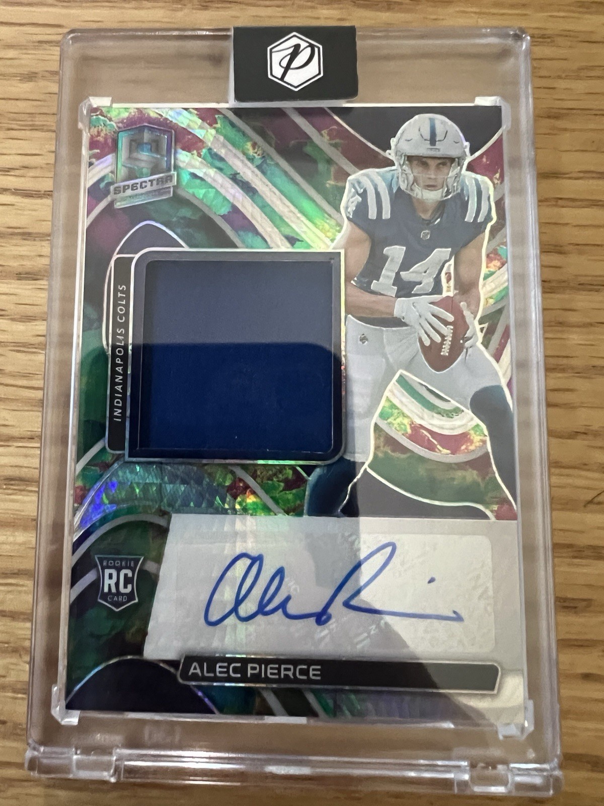 2022 Panini Spectra Rookie Patch Autograph Alec Pierce #219 Celestial Prizm /99