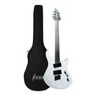 Haze 6FFWHT Fanned-Fret Electric Guitar White Bag Extra Strings and more