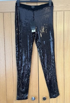 Women’s Festival 80’s 90’s Sequin Leggings Size 12 NEW - Image 1 of 4