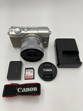 Canon EOS M100 Mirrorless Camera with 15-45mm Lens Kit Silver Tested