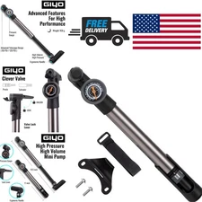 Aluminum Bike Pump with Gauge 120 PSI Compact Design for Road and Mountain Bikes