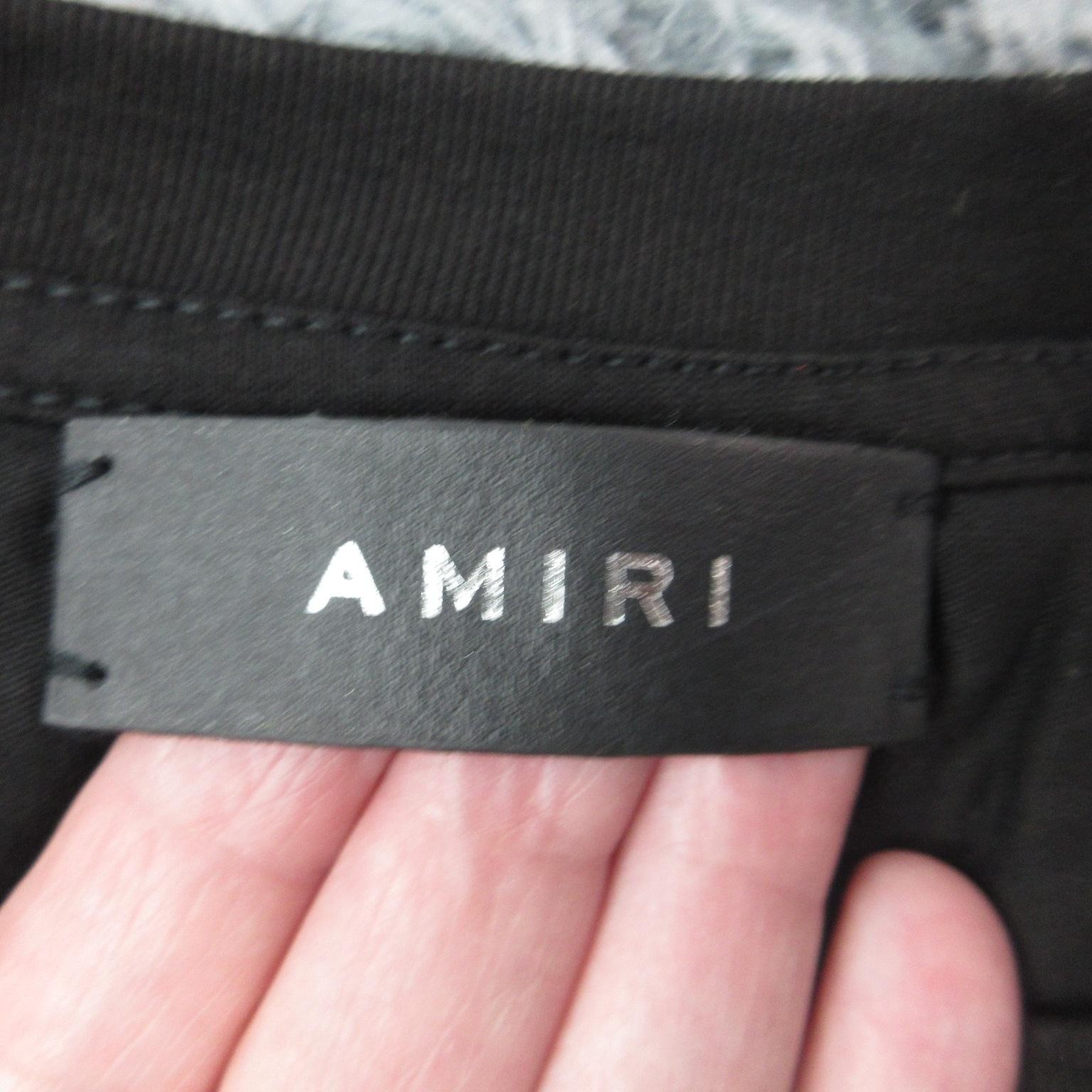Amiri Shirt Mens Large Black Back Logo T-Shirt Cotton Made in USA Crewneck