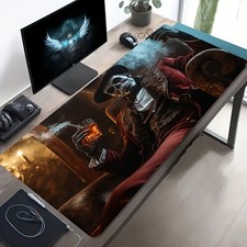 1 Large Electronic Sports Game Mouse Pad, Skull Gentleman Art Pattern, Non-sli