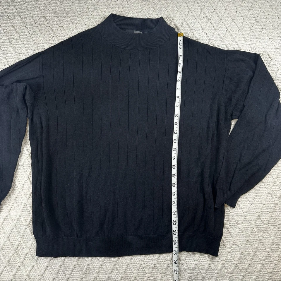 Suéter J. Ferrar Negro Cuello Simulado Para Hombre XXL - Tejido Acanalado, Estilo Minimalista Foto 3 de 4