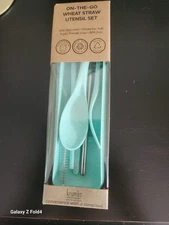 Krumbs Kitchen - Wheat Straw Utensil Set Turquoise