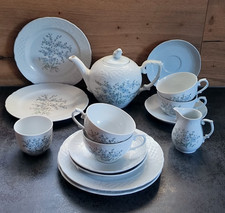 Schumann Arzberg Teeservice Vergissmeinnicht Dekor komplett 4 Personen 15-tlg.