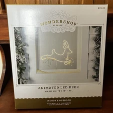 Wondershop LED Neon Style Animated Jumping Reindeer Christmas Novelty Light 16”