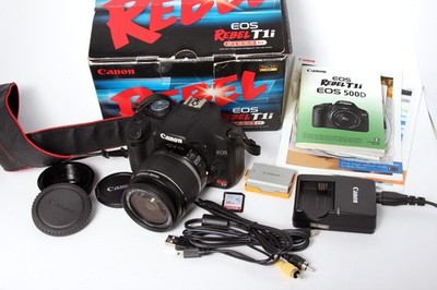 Canon EOS Rebel T1i DSLR Camera w/ 18-55mm IS Lens, Battery, Charger, SD Card, A