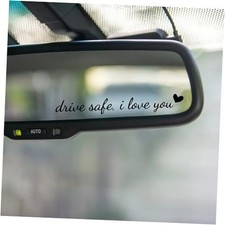 3X Drive Safe, I Love You Rearview Mirror Decal, Drive Safe, I Love You Black