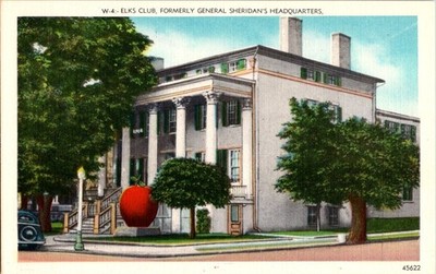 Vintage Elks Club Postcard Formerly Gen. Sheridan's Headquarters NC