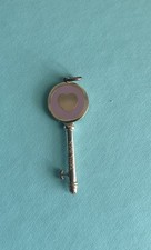 Tiffany  Co Sterling Silver Lavender Enamel Heart Key Charm Pendant