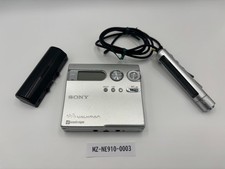 Sony MZ-NE910 NetMD Walkman MiniDisc Silver External Battery Case Remote Tested