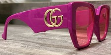 Gucci Women s Oversized Square Pink Sunglasses Tinted Lenses Designer