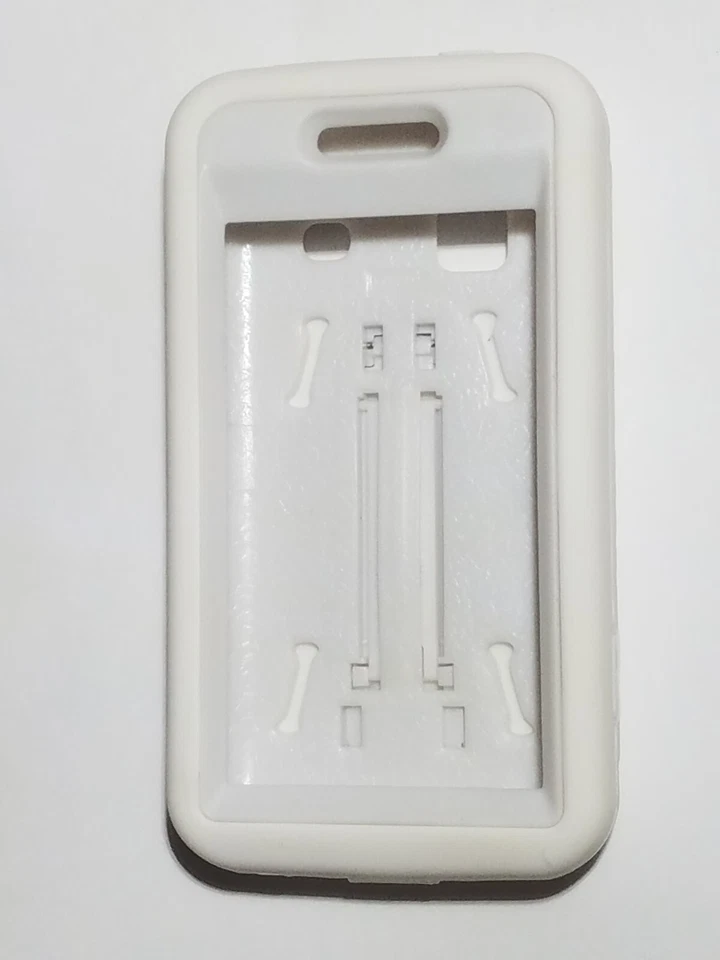 Funda protectora rígida híbrida blanca rara para teléfono Samsung Prevail SPH-M820 Foto 3 de 4