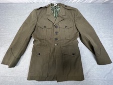 USMC Marine Corps Dress Alpha Green Service Jacket Military PFC Coat Size 39 XS