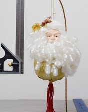 Vintage Santa Claus Head Christmas Ornament Face Bushy Beard 8  