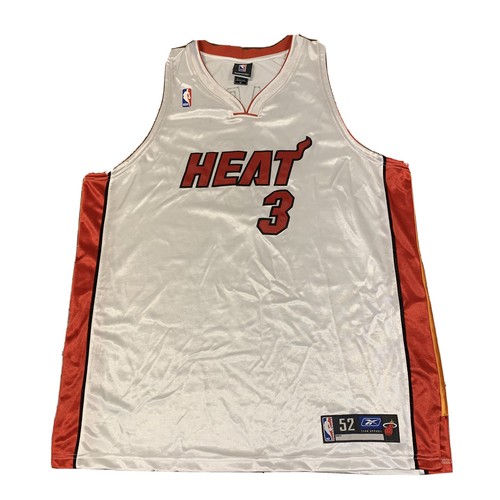 Dwyane Wade Reebok Mens Authentic Game Miami Heat White Home Jersey Size 52 - Picture 2 of 11